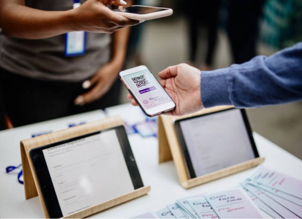 QR regisration scan at event